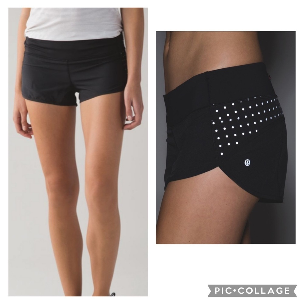 Lululemon Speed Short Black (Reflective Dots) 2.5” Size 10